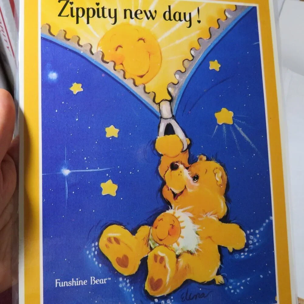 Funshine Bear Care Bear heavy Cardstock LAMINATED hand cut from folder